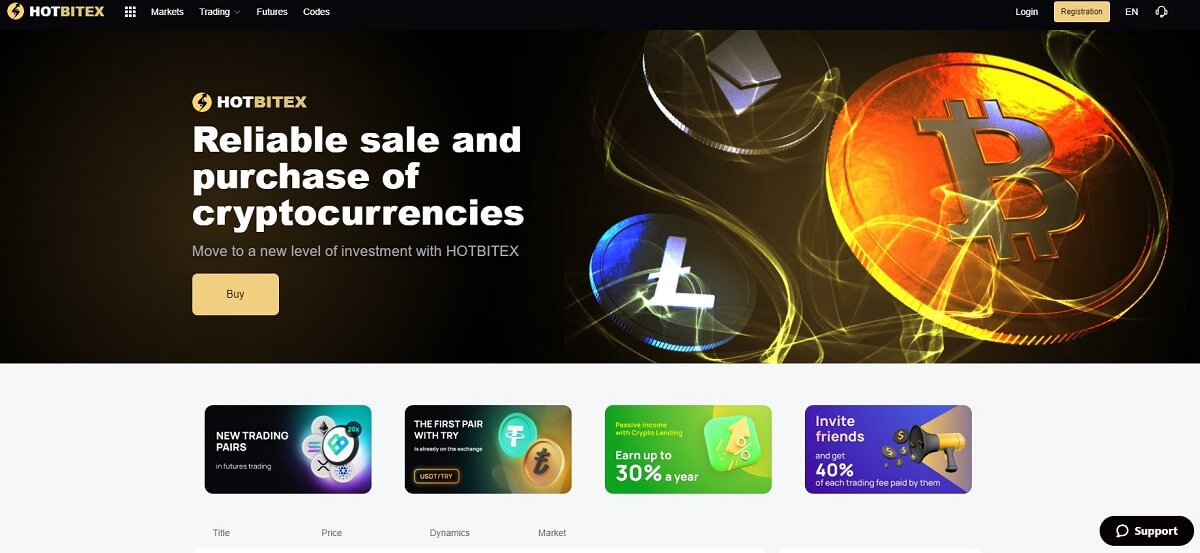 Hotbitex Review - Screenshot of Hottbitex.com