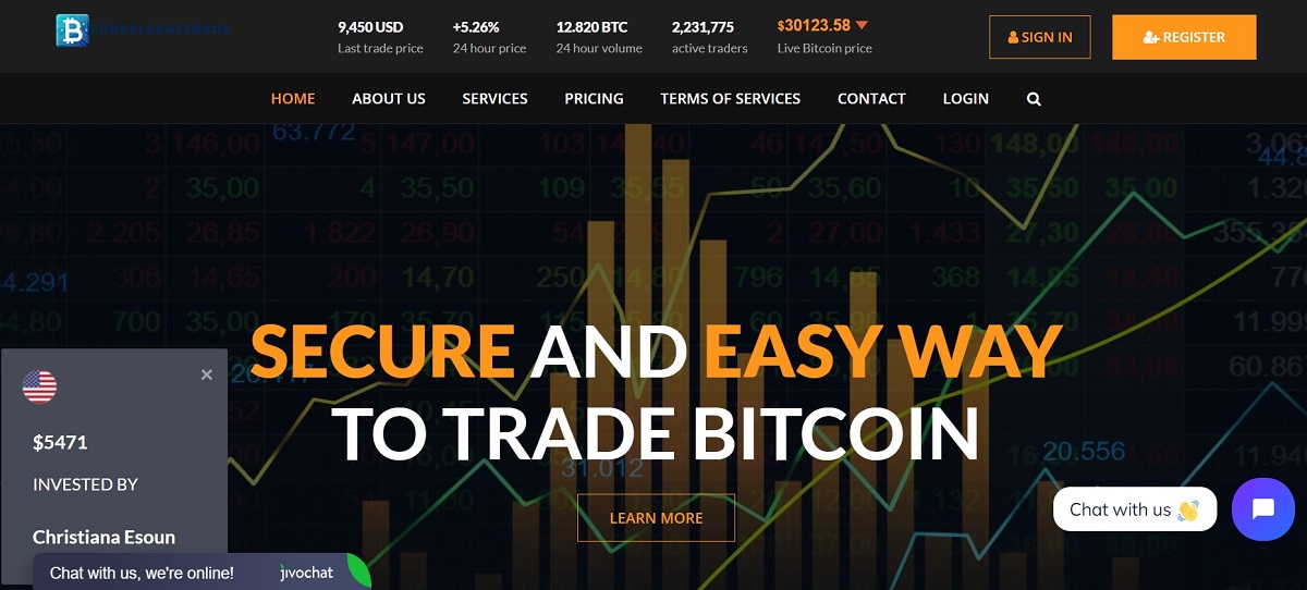 Forex Legal Trade.com Review - Screenshot of forexlegaltrade.com