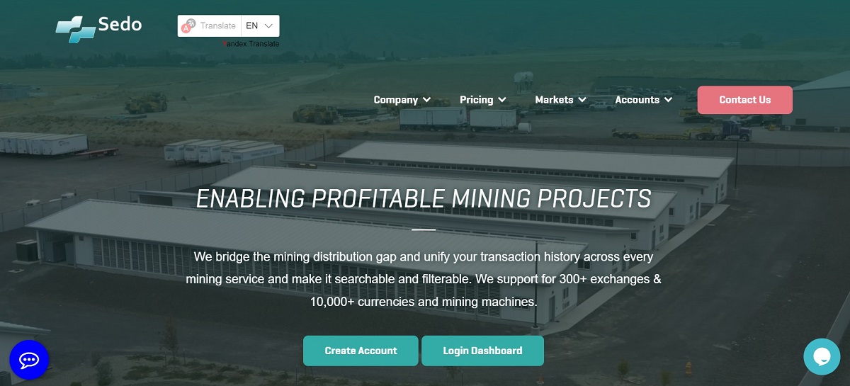 Sedo Crypto Mining Review - Screenshot of sedomining.farm