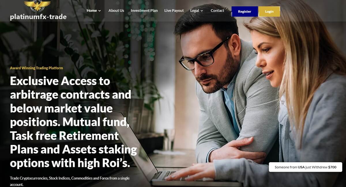 PlatinumFX-Trade Review - Screenshot of platinumfx-trade.com