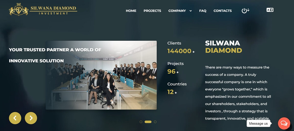 Silwana Diamonds - Screenshot of Silwanainvestment.com