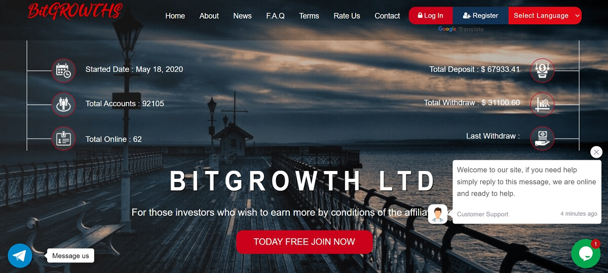 Bitgrowth.ltd & Bit Growth LTD Review - Screenshot of bitgrowths.ltd