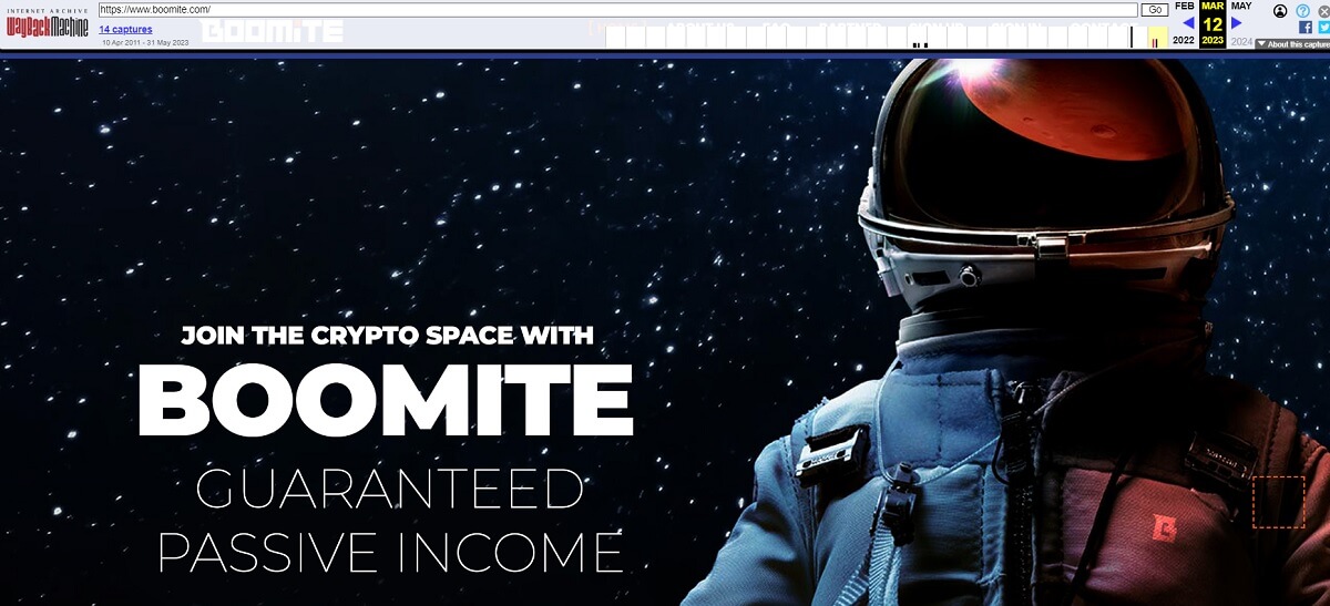 Boomite Review - Screenshot of Boomite.com from the Way Back Machine