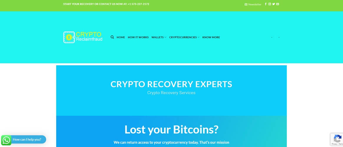 CryptoReclaimFraud Review - Screenshot of CryptoReclaimFraud.com