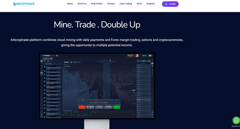 Arbcryptrade Review - Screenshot of arbcryptraders.com